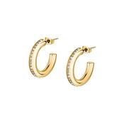 morellato 18k gold plated creole  earrings white crystals  25mm