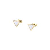morellato 18k gold plated trilliant stud earrings  triangle mop