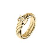 morellato 18k gold plated onda ring ss yg crystal sz18 image