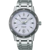 seiko presage style 60s in silvery violet bracelet watch