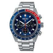 prospex speedtimer 41.4mm solar chronograph blue &amp; red bezel stainless steel bracelet watch
