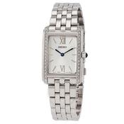 seiko quartz ladies stainless steel white dial bracelet watch
