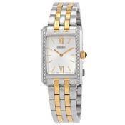 seiko quartz ladies two tone white dial bracelet watch