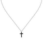 sector jewels spirit pendant cross with black enamel 60cm