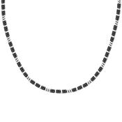 sector basic necklace stainless steel agate black 50+5cm