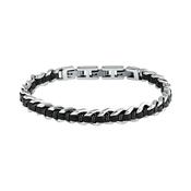 sector bandy bracelet steel 19+3cm leather black
