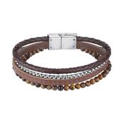 sector bandy bracelet bn leathe tiger eye sto 22.5cm image