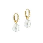 ted baker periaa pearly chain huggie earring gold tone, pearl image