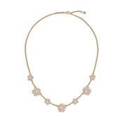 ted baker petia: painted flower necklace gold tone, light pink &amp; pearl