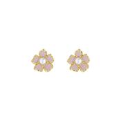 ted baker peti: painted flower stud earrings gold tone, light pink &amp; pearl