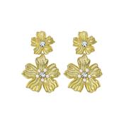 ted baker pettala: flower statement gold tone pearl &amp; crystal drop earrings