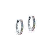 ted baker heplie: crystal hoop earrings (14mm) silver tone, rainbow crystal