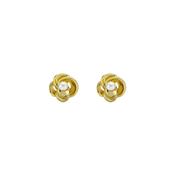 ted baker flo: pearl flower stud earrings gold tone image