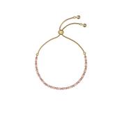 ted baker isela: crystal baguette slinky adjustable bracelet gold tone, pink crystal image