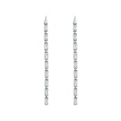ted baker isalie: crystal baguette slinky drop earrings silver tone, clear crystal image