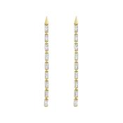 ted baker isalie: crystal baguette slinky drop earrings gold tone, clear crystal image