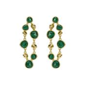 ted baker perial: pebble stone statement drop earrings gold tone, green image