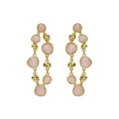 ted baker perial: pebble stone statement drop earrings gold tone, pink