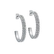 ted baker mellia: medium double crystal hoop earrings silver tone, clear crystal image