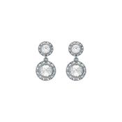 ted baker sollia: solitaire sparkle crystal drop earrings silver tone, clear crystal