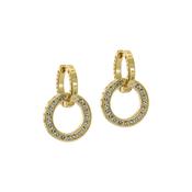 ted baker lina: double link crystal drop earrings gold tone