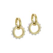 ted baker lorrie: double logo link drop earrings gold tone