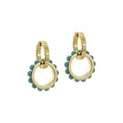 ted baker lorrie: double logo link drop earrings gold tone
