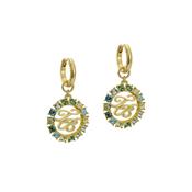 ted baker molika: monogram crystal huggie earrings gold tone
