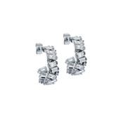 ted baker clarence: crystal cluster hoop earrings silver tone