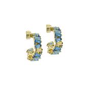 ted baker clarence: crystal cluster hoop earrings gold tone