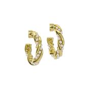 ted baker tiyaa: twisted pearl hoop earrings gold tone