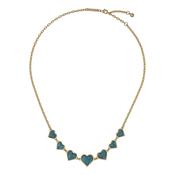 ted baker farah: faceted stone heart necklace gold tone