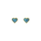 ted baker faris: faceted stone heart stud earrings gold tone