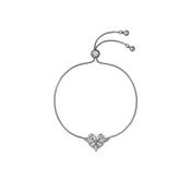ted baker cherisa: crystal cluster heart adjustable bracelet silver tone