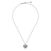 ted baker cherish: crystal cluster heart locket pendant necklace silver tone