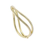 ted baker wavie: jewelled wave hinged crystal pearl gold tone bangle bracelet