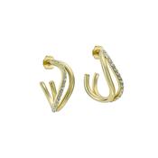 ted baker wayva: jewelled wave crystal gold tone large hoop earrings