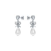 ted baker ivy: icon charm heart bow pearl drop earrings image