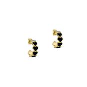 ted baker hannah: enamel heart gold tone hoop earrings image