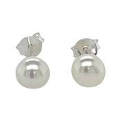 silver freshwater pearl stud earrings 6-6.5mm