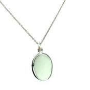 silver oval disc pendant 175x145mm�on 40cm chain   a image