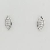 9k white gold earring with white cz pear-shaped stud image
