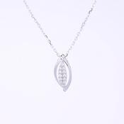 9k white gold pendant with white cz - tear drop image