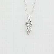 9k white gold marquise pendant with white cz image