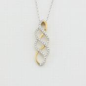 9k yellow gold drop knot pendant with white cz no chain image