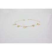 9k yellow gold bracelet with polished disc and white cz image