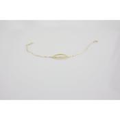 9k yellow gold bracelet with open oblong in white cz image