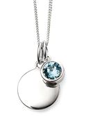 March Birthstone Sterling Silver Disc &amp; Chain image