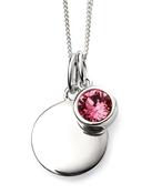 October Birth Stone Sterling Silver Disc &amp; Chain image