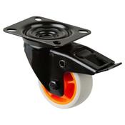 Transport Castor 80mm with Brake 100kg Black/Orange image